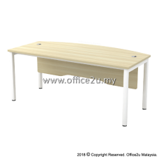 SWB-180A SKYWALK SERIES CURVE-FRONT EXECUTIVE TABLE WITH WOODEN MODESTY PANEL